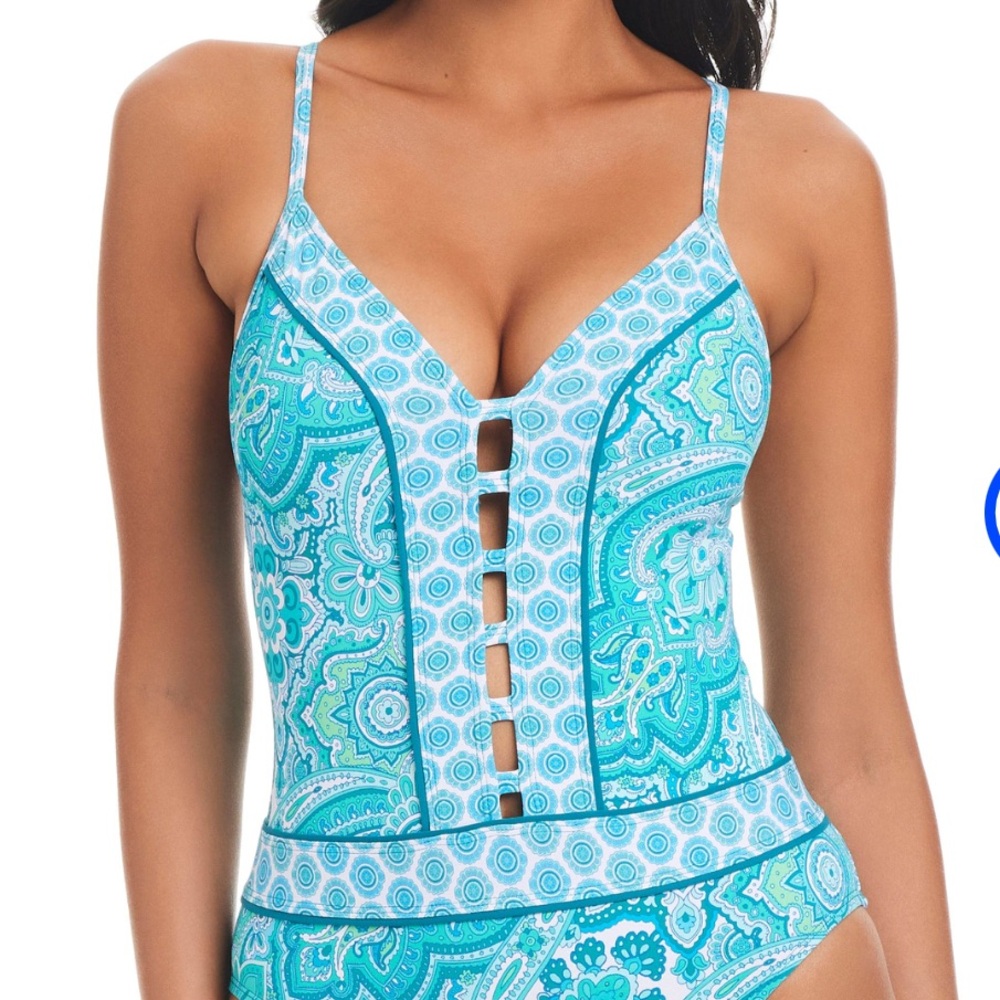 Bleu Rod Beattie Turquoise One Piece Swimsuit